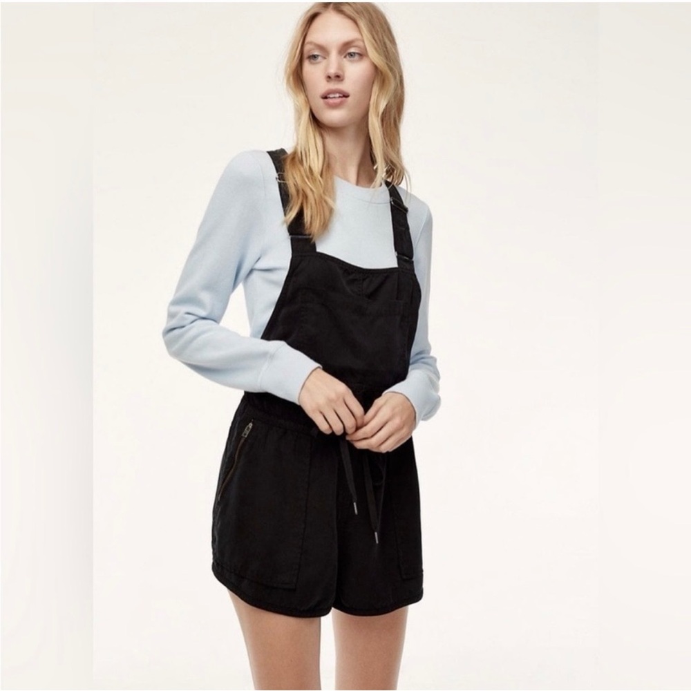 Aritzia Wilfred Free Beatriz Overalls Romper Jumpsuit Black Size Medium